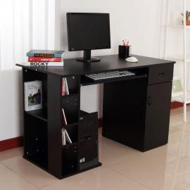 HOMCOM® Schreibtisch Bürotisch aus Holz Computertisch PC Tisch schwarz