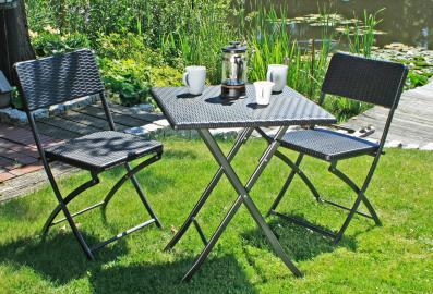 GARDEN PLEASURE Gartenmöbelset VENTANA 3-tlg 2 Stühle Tisch klappbar Kunststoff