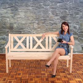Gartenbank Bank Parkbank Mazara 3-Sitzer 160 cm Holz Gastronomie-Qualität ~ natur