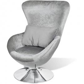 Hommoo Sessel in Ei-Form Silbern VD08594