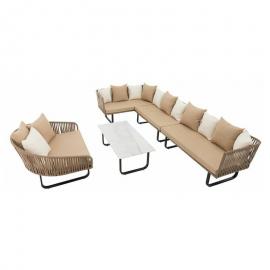 Polyrattan Luxus Lounge Set Gartenmöbel Sitzgruppe Couch Garnitur Sofa Tisch